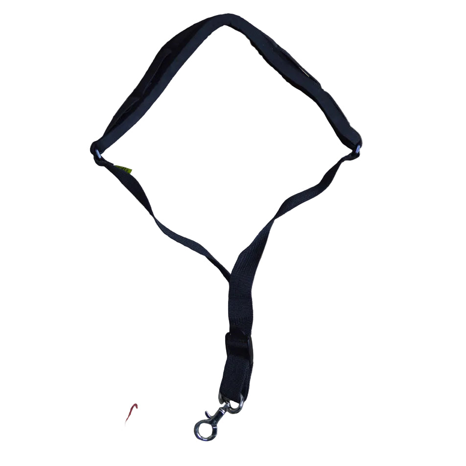 Neoprene padded saxophone strap with metal hook.